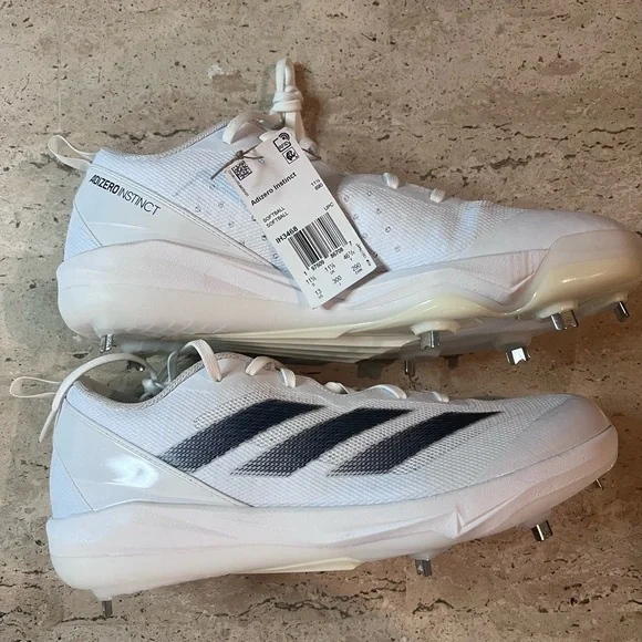 Adidas Adizero Instinct IH3468 Women's 13 Softball Sneaker White/Navy Blue